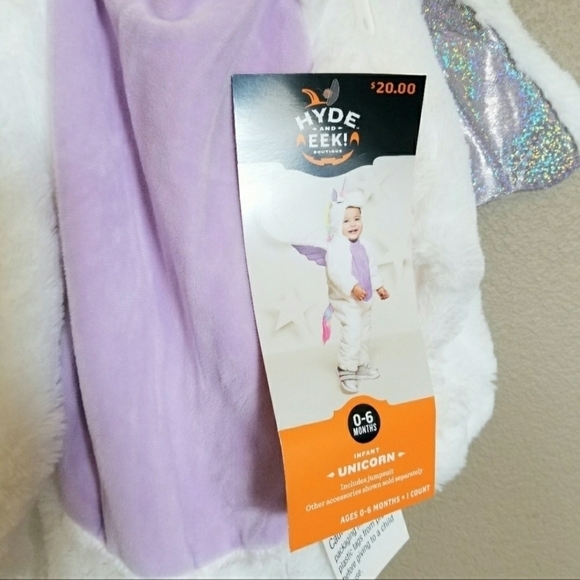 NWT Hyde & Eek! Boutique Unicorn Pegasus Jumpsuit Costume Infant Baby 0-6M New - Picture 6 of 7